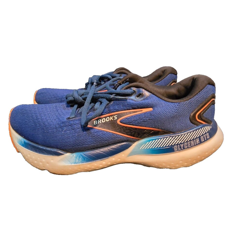 Brooks Glycerin GTS 21 Mens 8 D Blue Orange Running Shoes 1104201D474